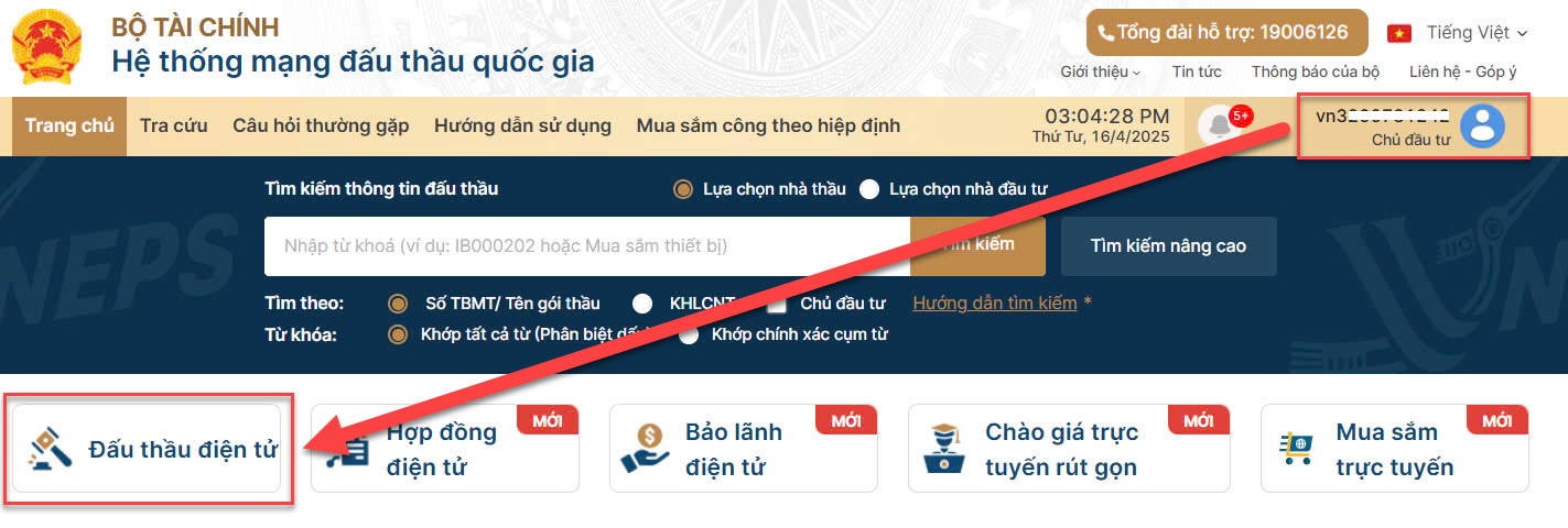 đấu thầu điện tử