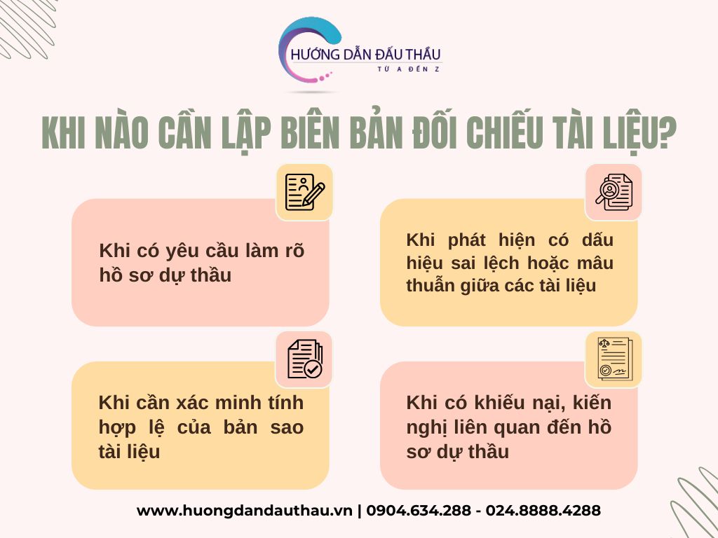 đối chiếu tài liệu trong đấu thầu