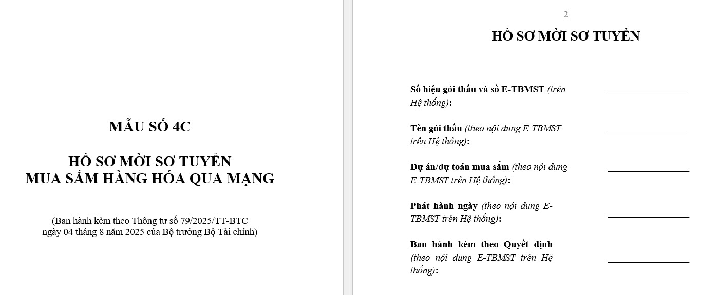 hồ sơ mời sơ tuyển