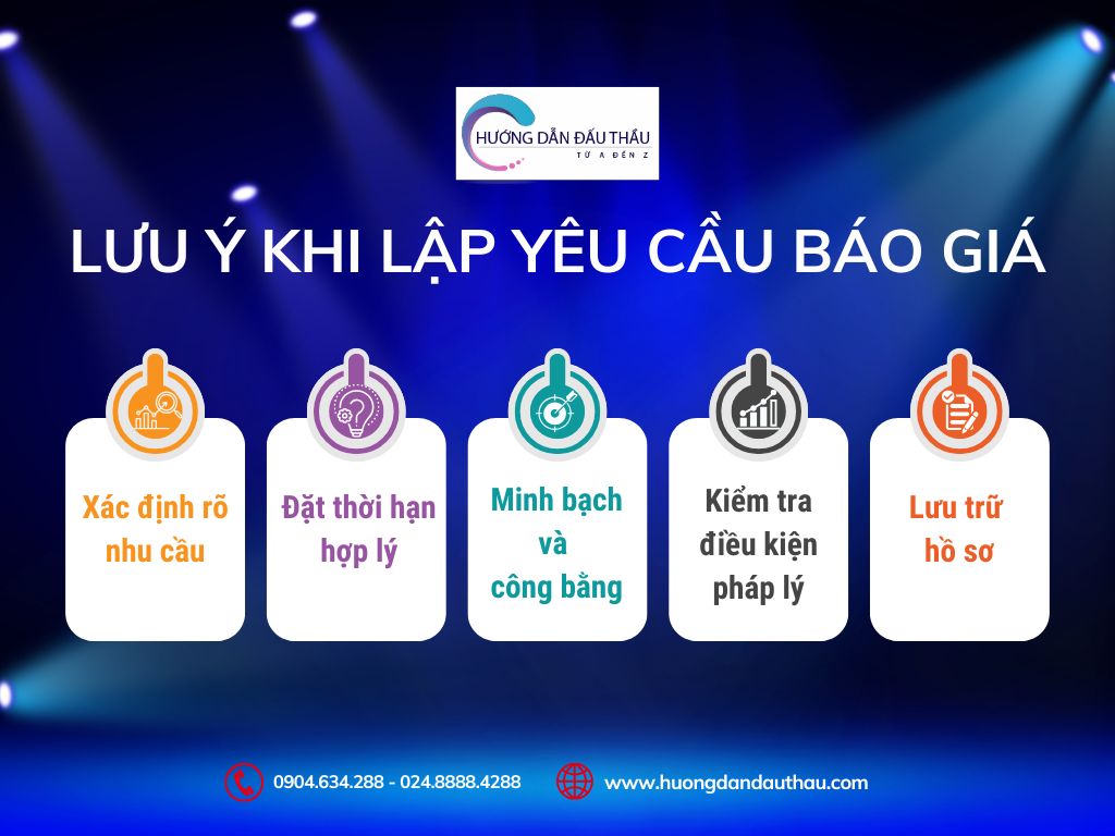 lưu ý khi lập yêu cầu báo giá