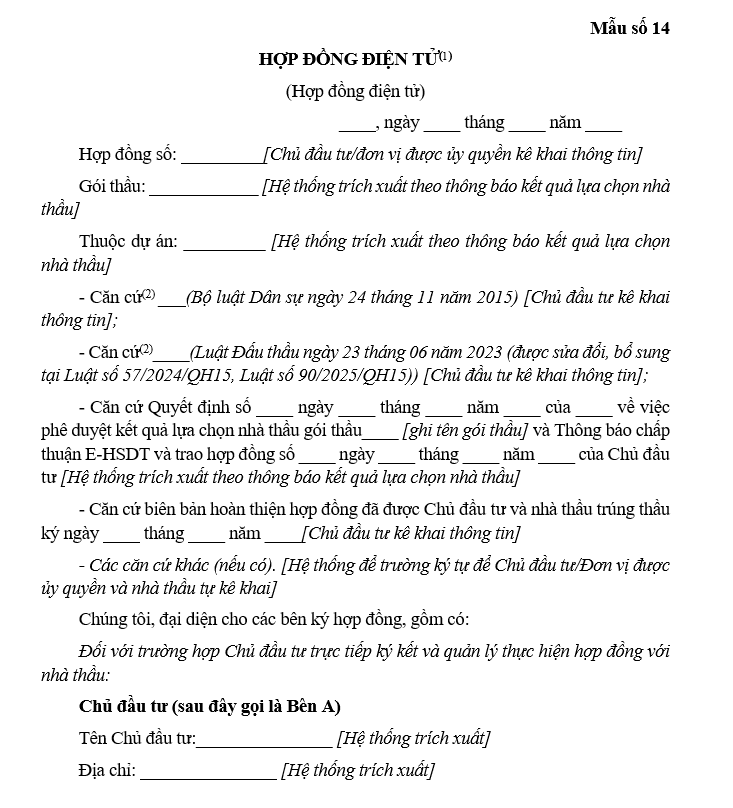 mẫu hợp đồng điện tử