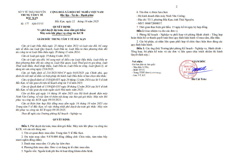 quyết định phê duyệt dự toán mua sắm